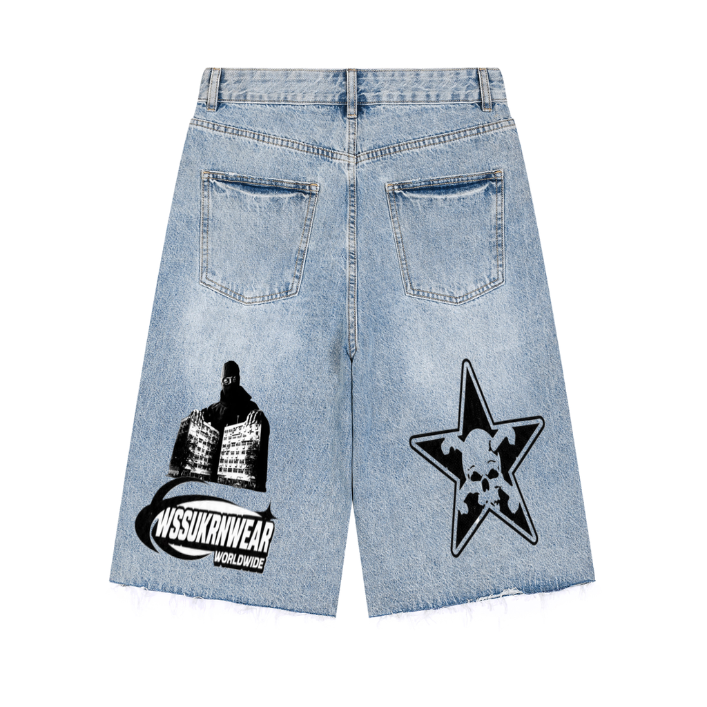'KENWEAR WSSUHOTTIE' DENIM JORTS