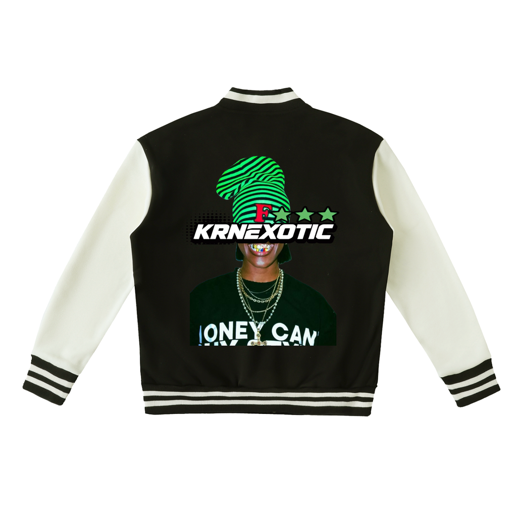 Two-Tone Fleeced Varsity Jacket