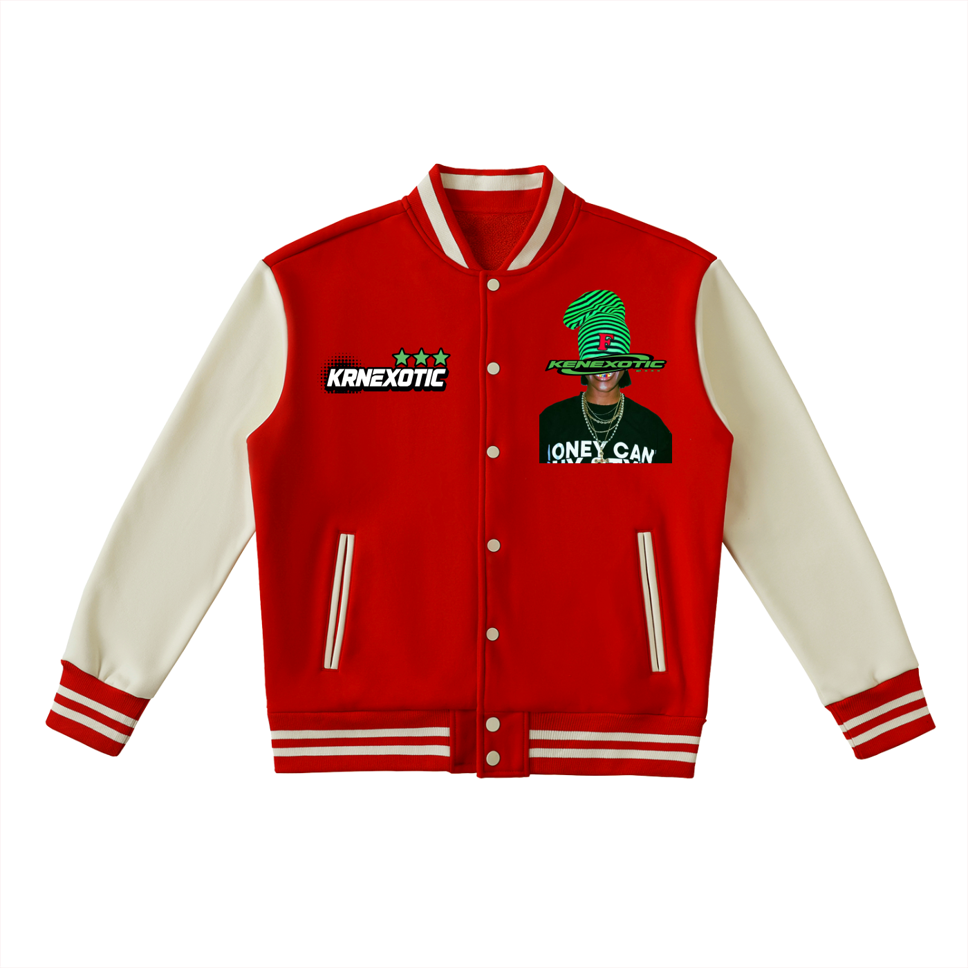 'KRNWEAR' VARSITY GRAPHIC JACKET