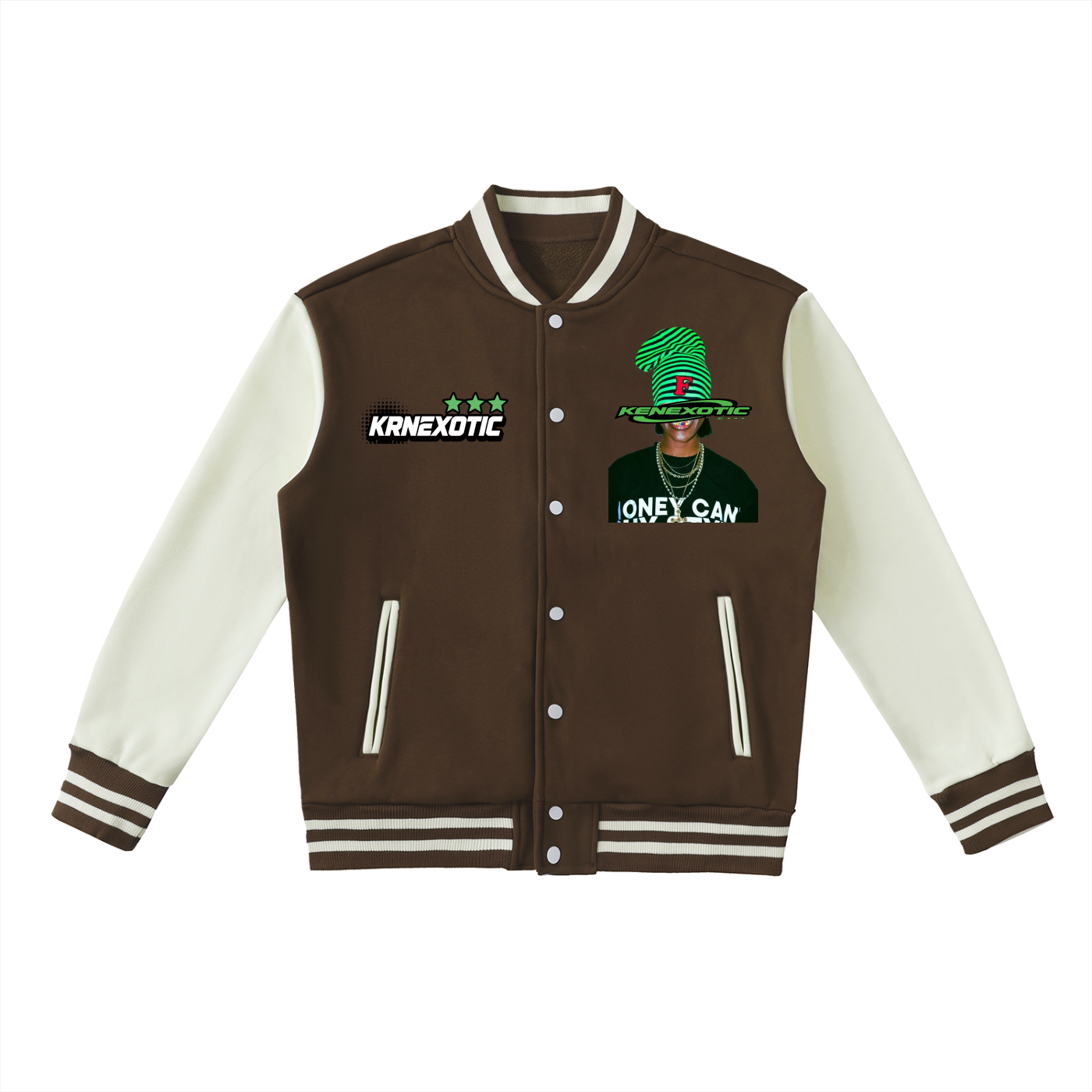 'KRNWEAR' VARSITY GRAPHIC JACKET