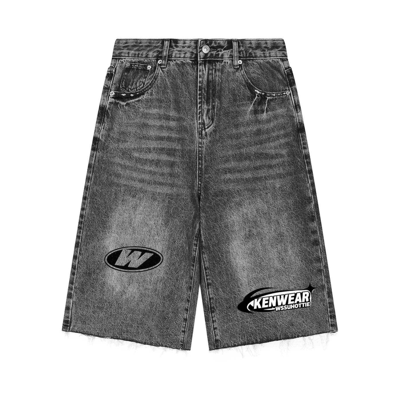 'KENWEAR WSSUHOTTIE' DENIM JORTS