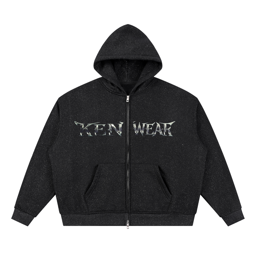 Unisex Sparkles Full Zip Boxy Hoodie
