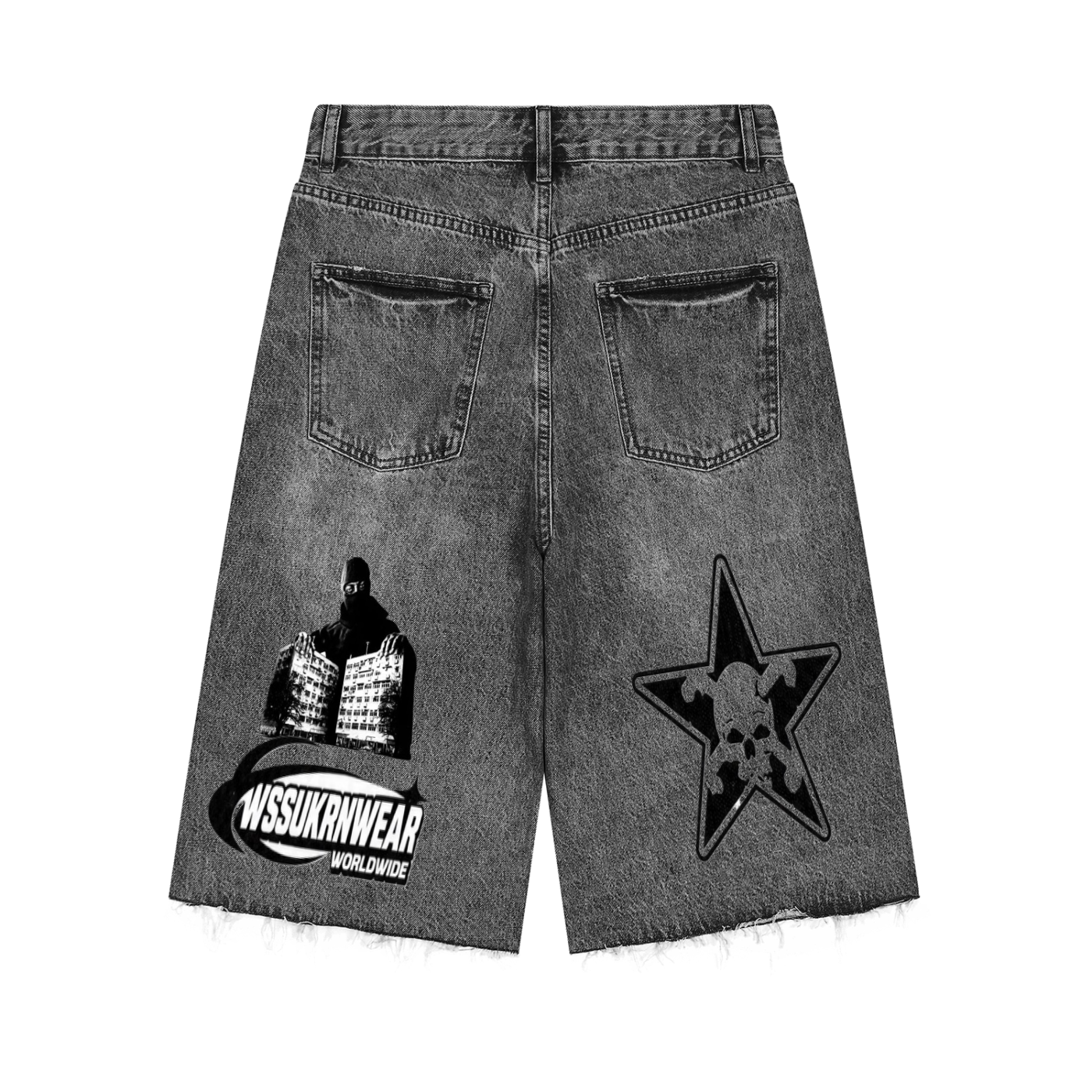 'KENWEAR WSSUHOTTIE' DENIM JORTS