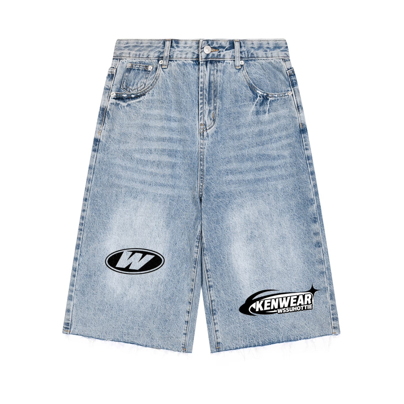 'KENWEAR WSSUHOTTIE' DENIM JORTS