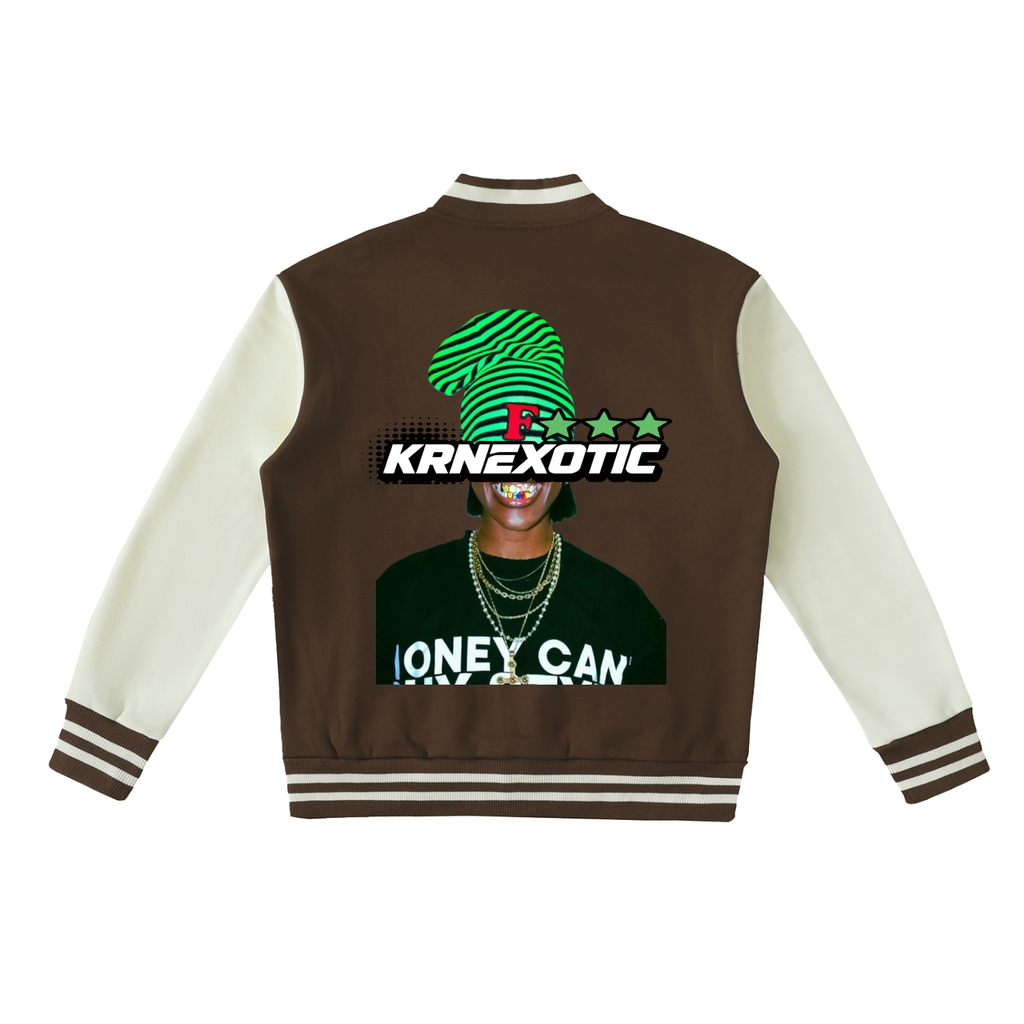 Two-Tone Fleeced Varsity Jacket