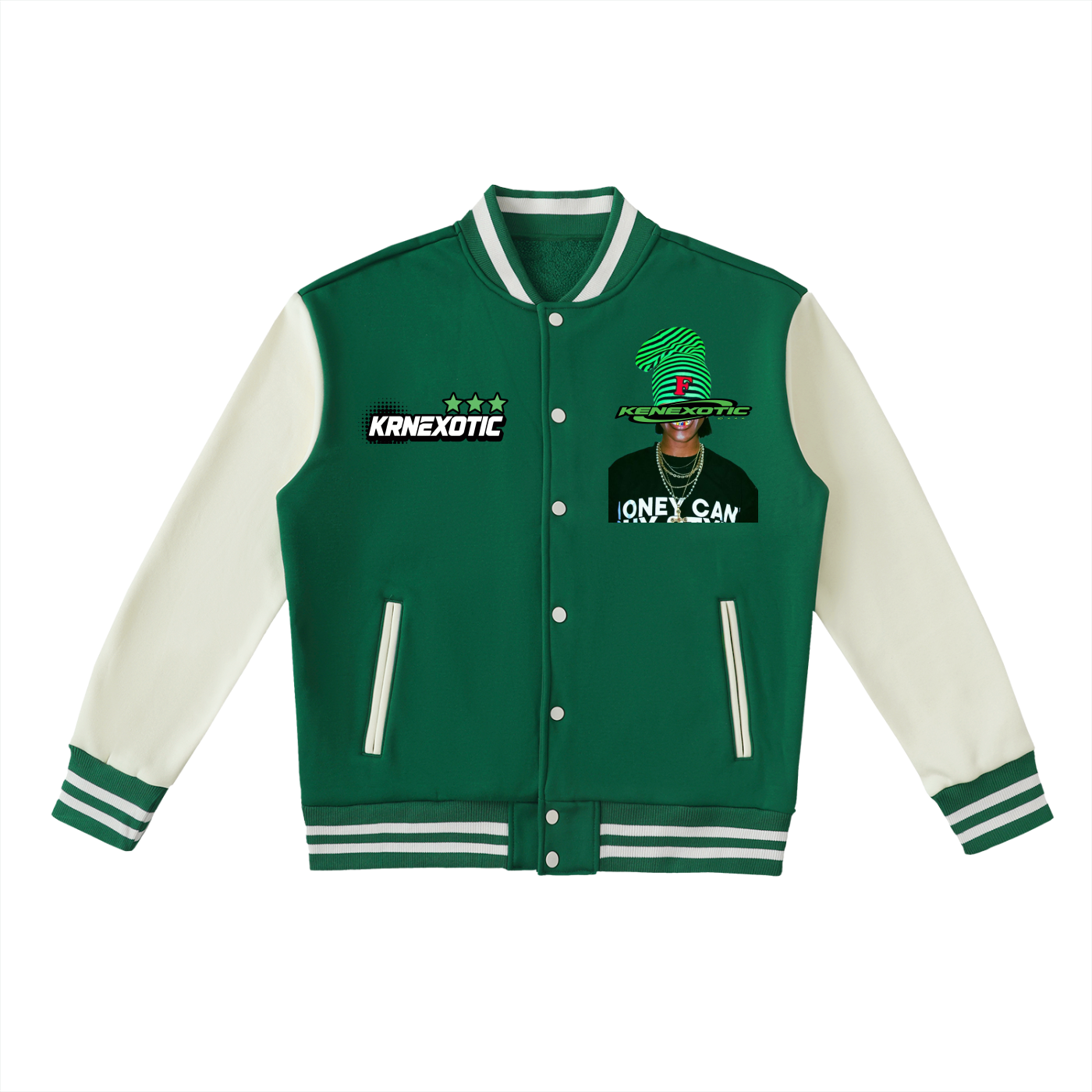 'KRNWEAR' VARSITY GRAPHIC JACKET