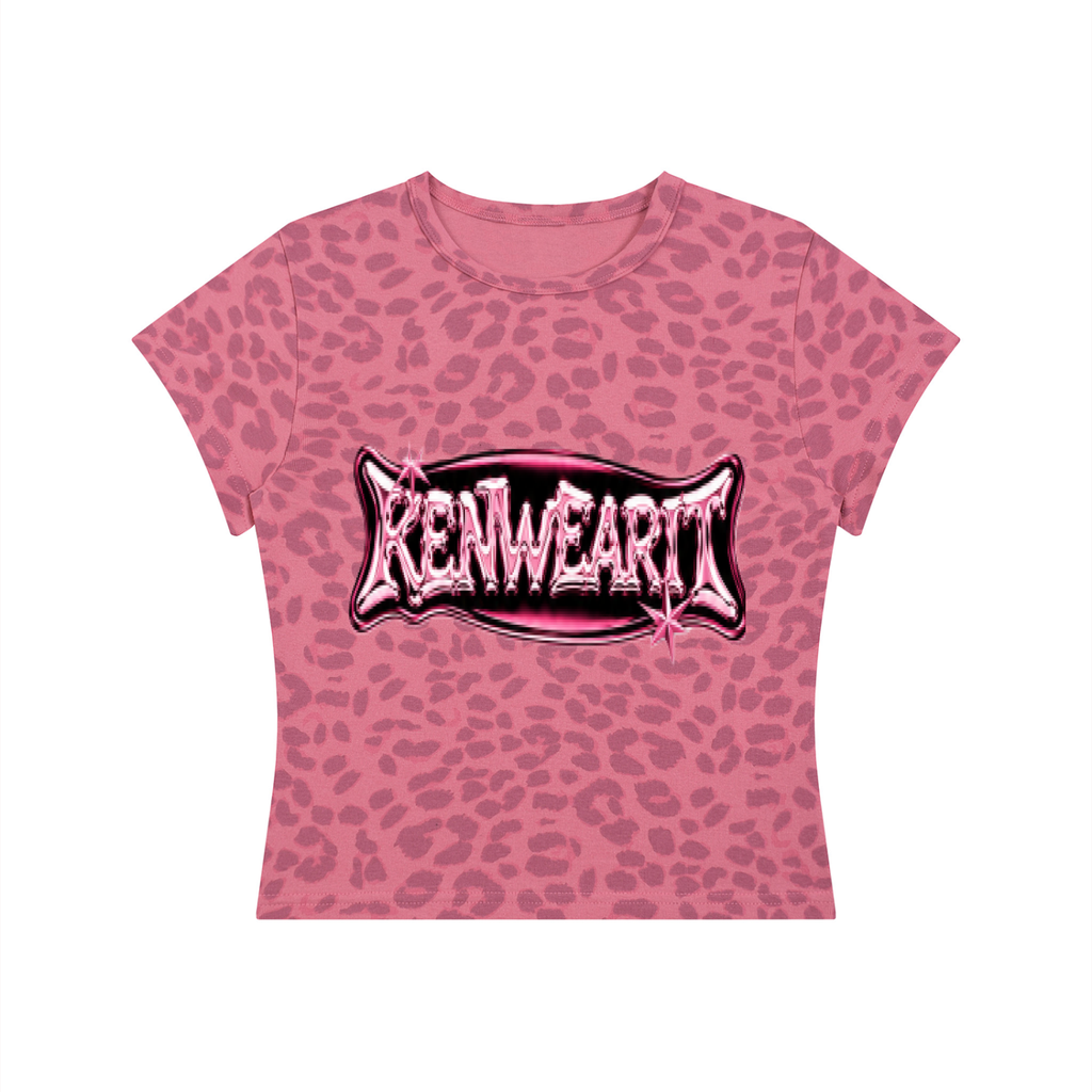'KENWEARIT' PINK LEOPARD PRINT TEE