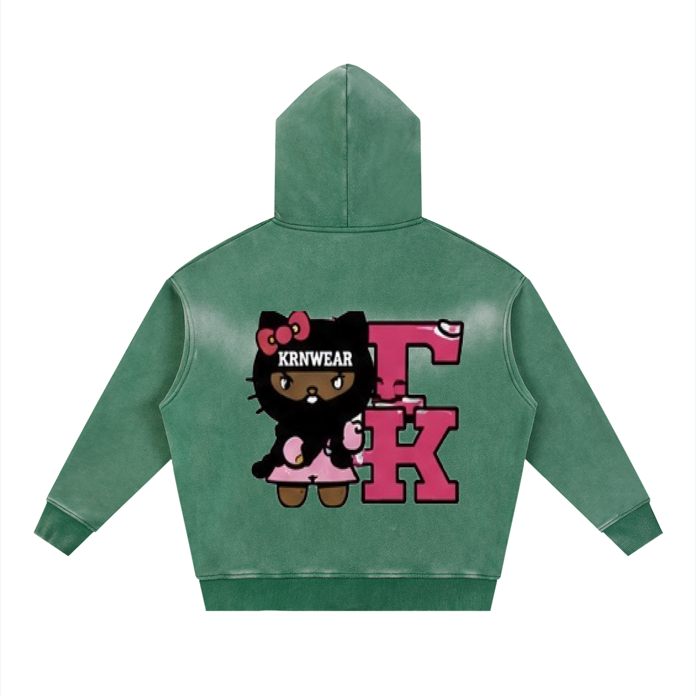 Sunfade Two-way Zipper Boxy Fleece Hoodie