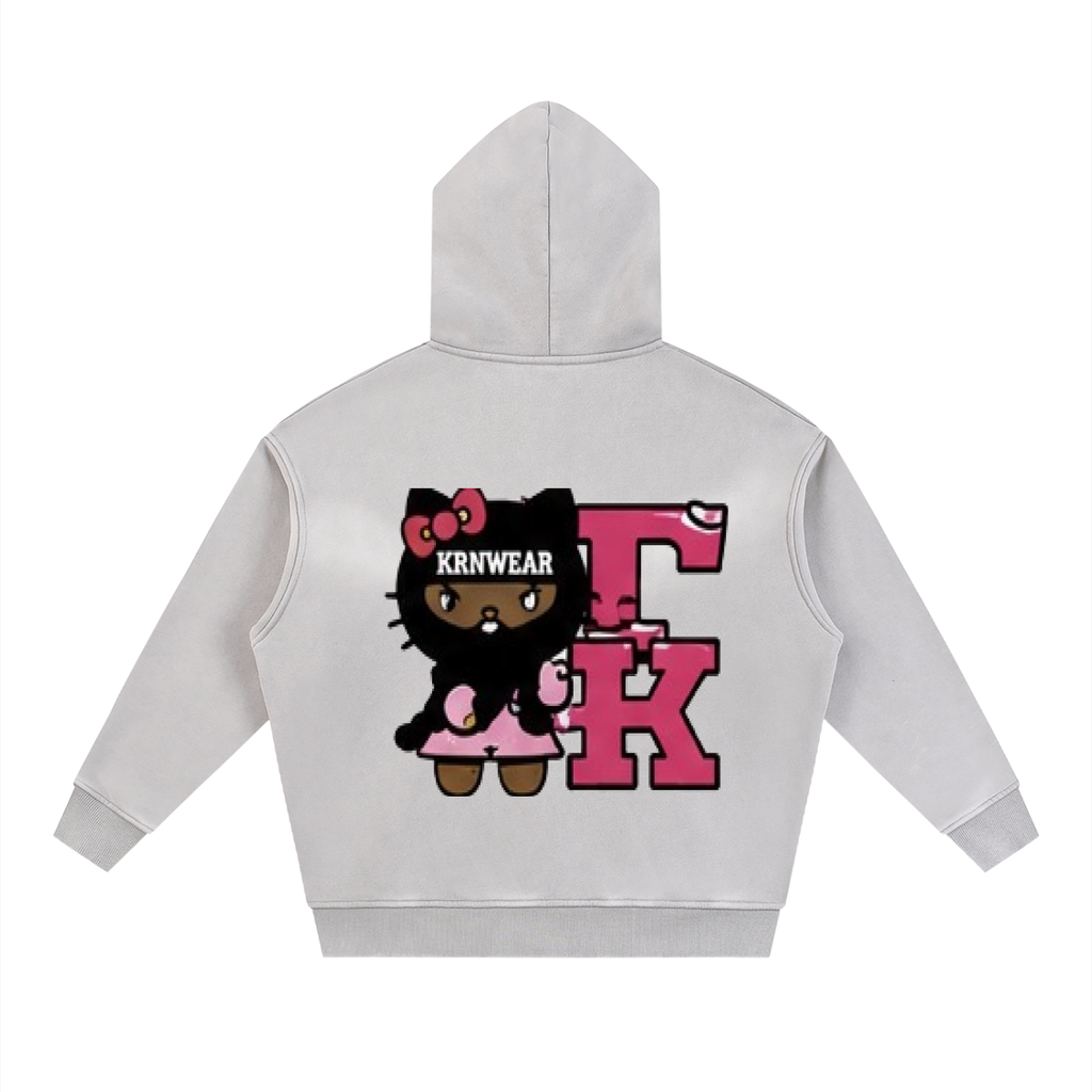 Sunfade Two-way Zipper Boxy Fleece Hoodie